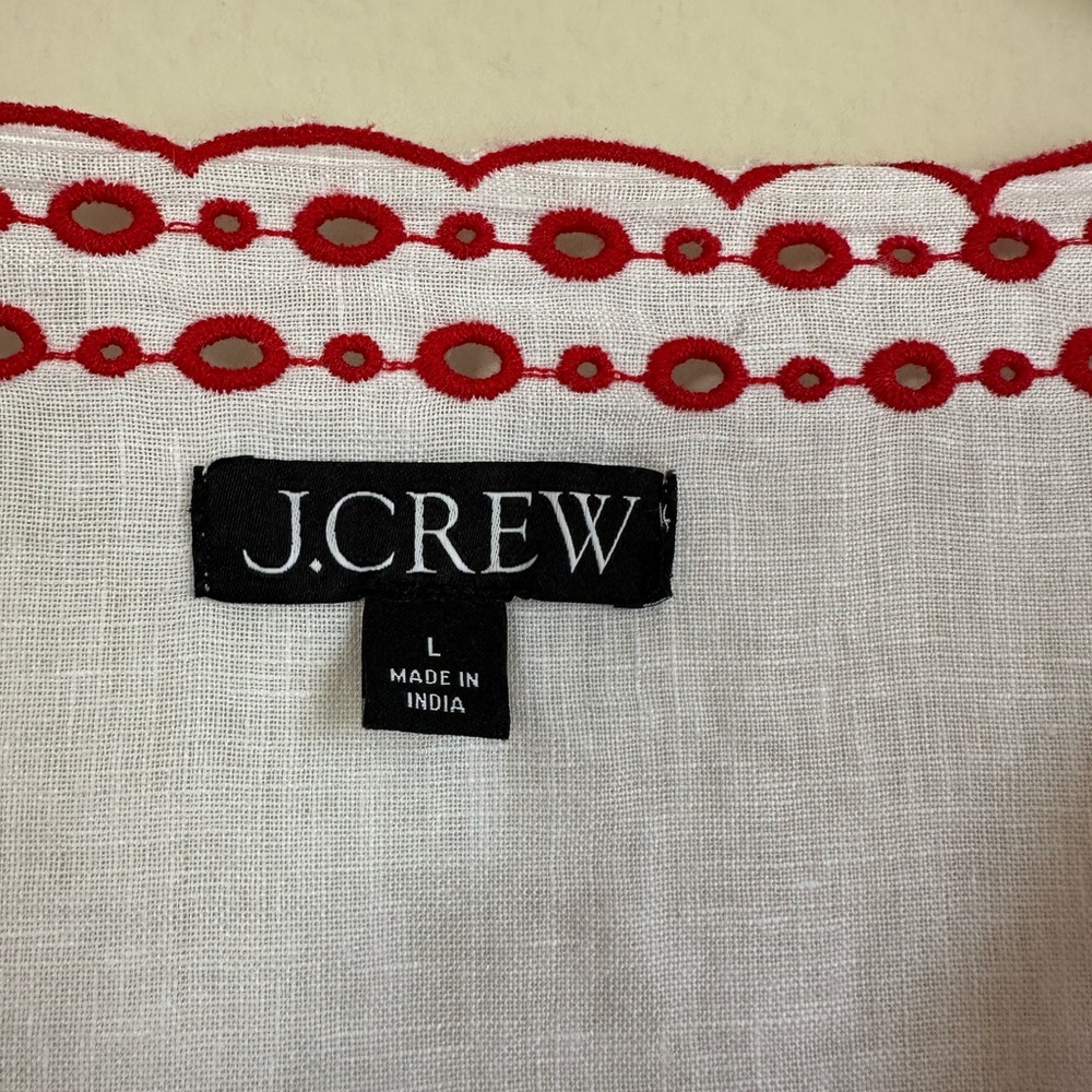 J. Crew Bungalow Embroidered Linen Top - Picture 4 of 13